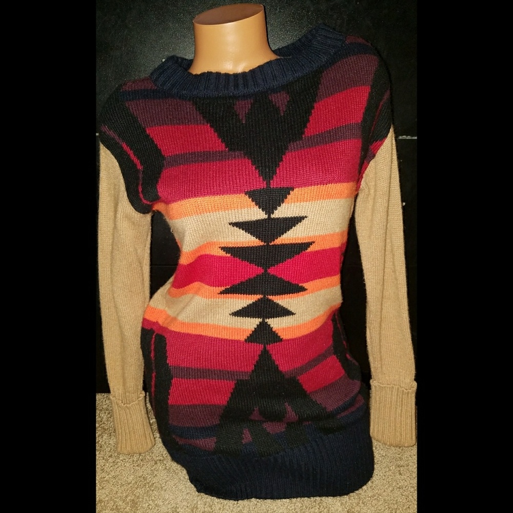 Sz M Aztec Sweater Dress